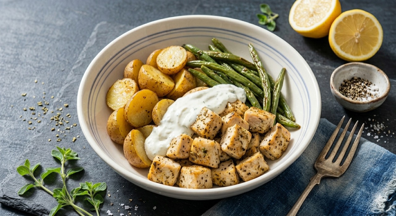 Greek Lemon Chicken and Potato Sheet Pan Meal Prep