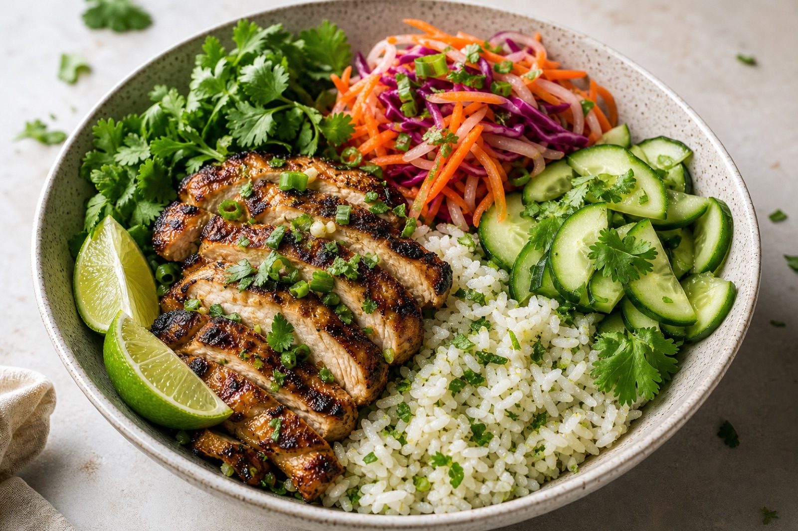 Vietnamese Lemongrass Chicken Rice Bowls